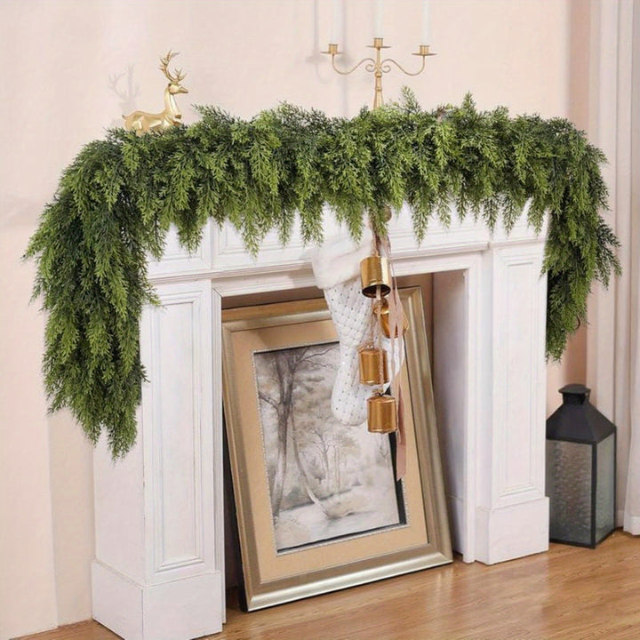 Christmas Garland Artificial Greenery Art Deco Mantle Stair Trim