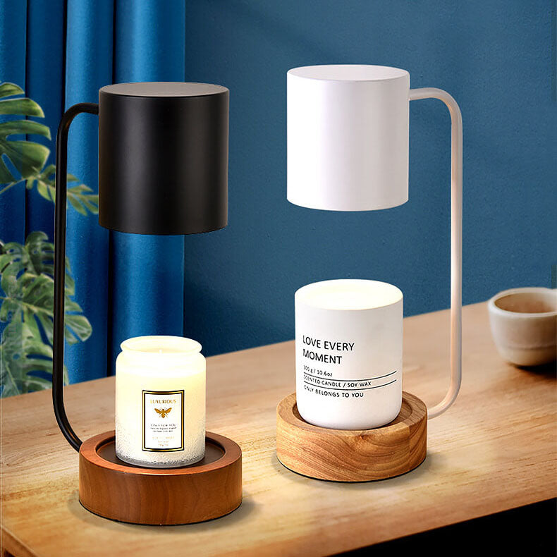 Japanese Minimalist Candle Warmer Lamp | Wooden Base Dimmable Wax Melter