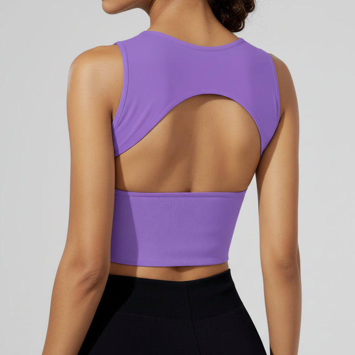 Womens Pickleball Crop Tank High Stretch Athletic Top