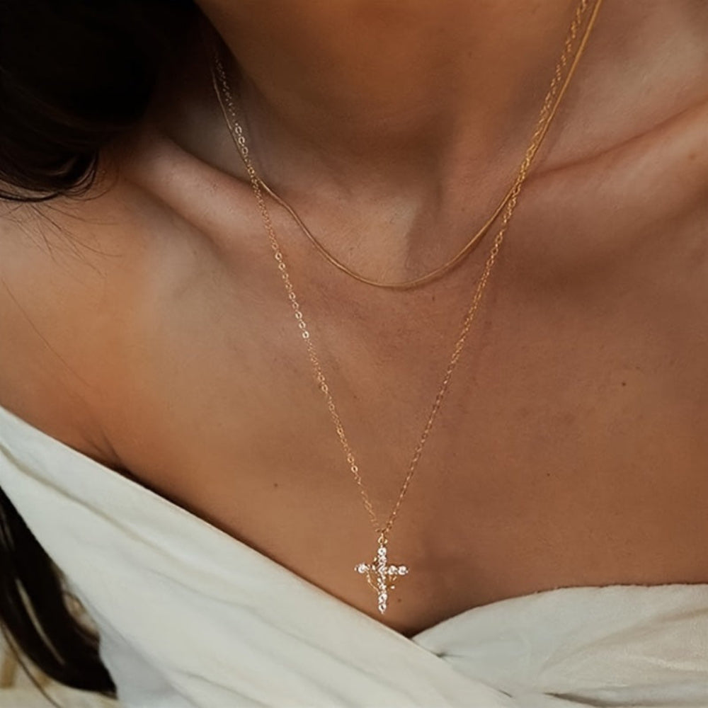 Necklace Cross Pendant Crown Mothers Day Faith jewelry Gift