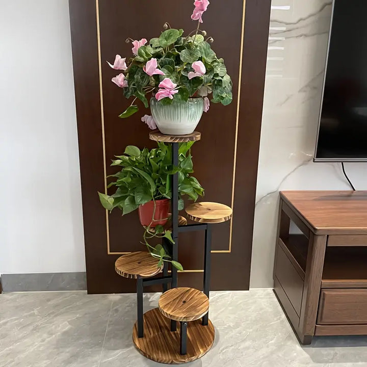 Verdura | 6-Tier Round Plant Stand | Wooden