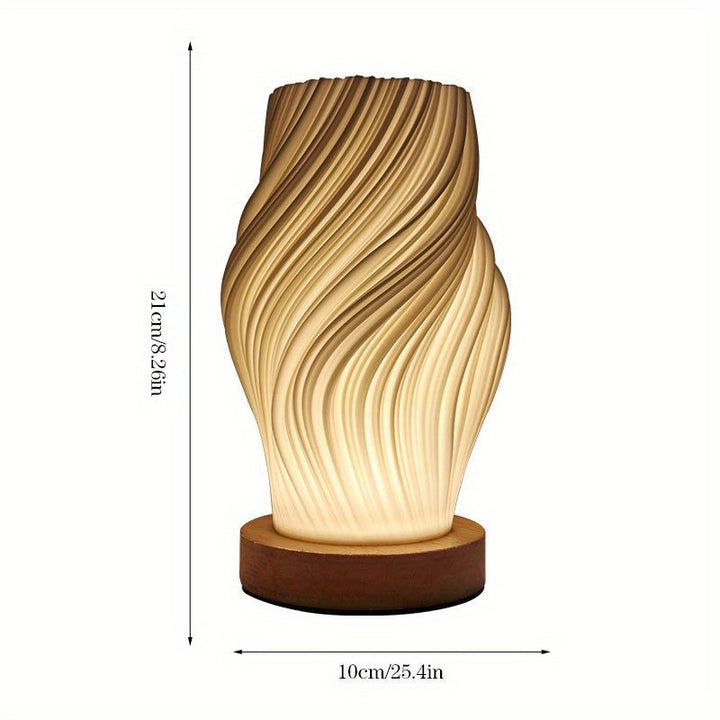 Modern LED Swirl Table Lamp | Minimalist Dimmable Bedside &amp; Desk Light