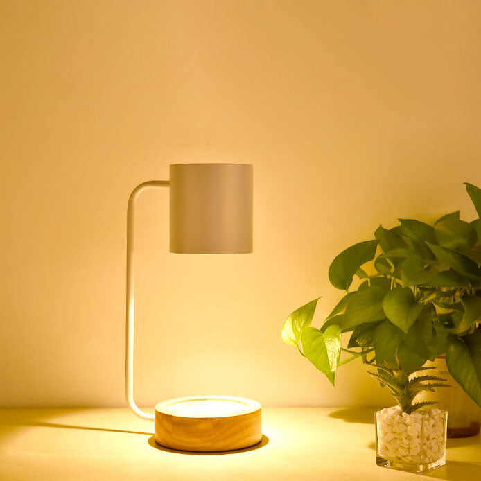 Japanese Minimalist Candle Warmer Lamp | Wooden Base Dimmable Wax Melter