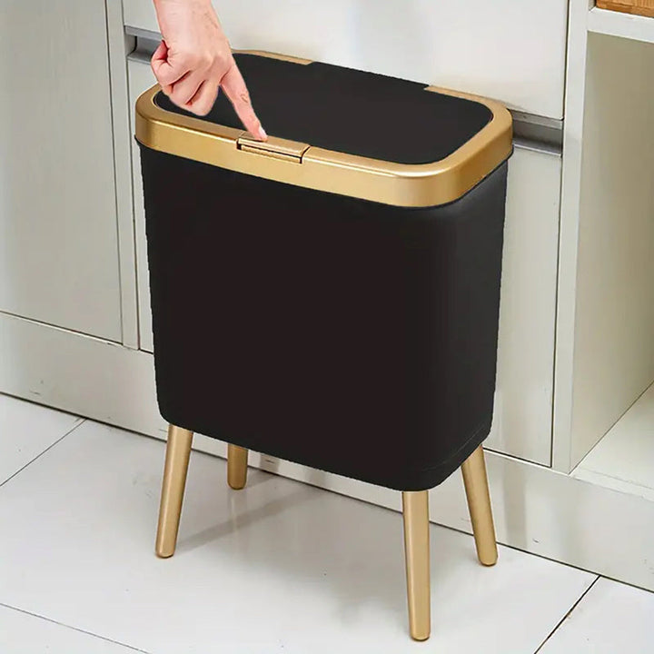15L Modern Odour-Sealing Trash Can with Elevated Legs | Stylish Waste Bin for Kitchen, Living &amp; Bathroom