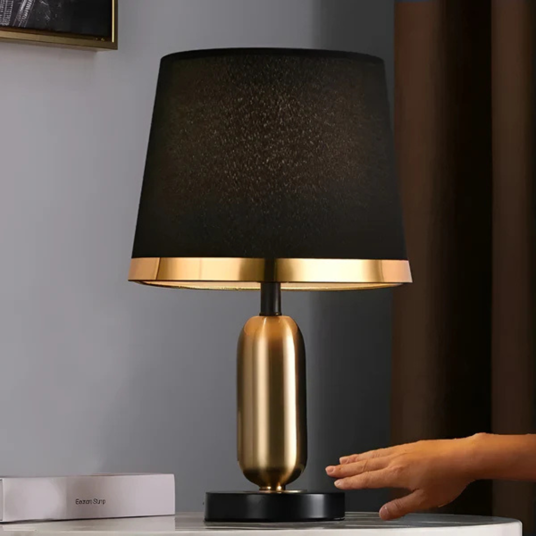 Vintage Black &amp; Gold Table Lamp | Modern Retro Accent Light