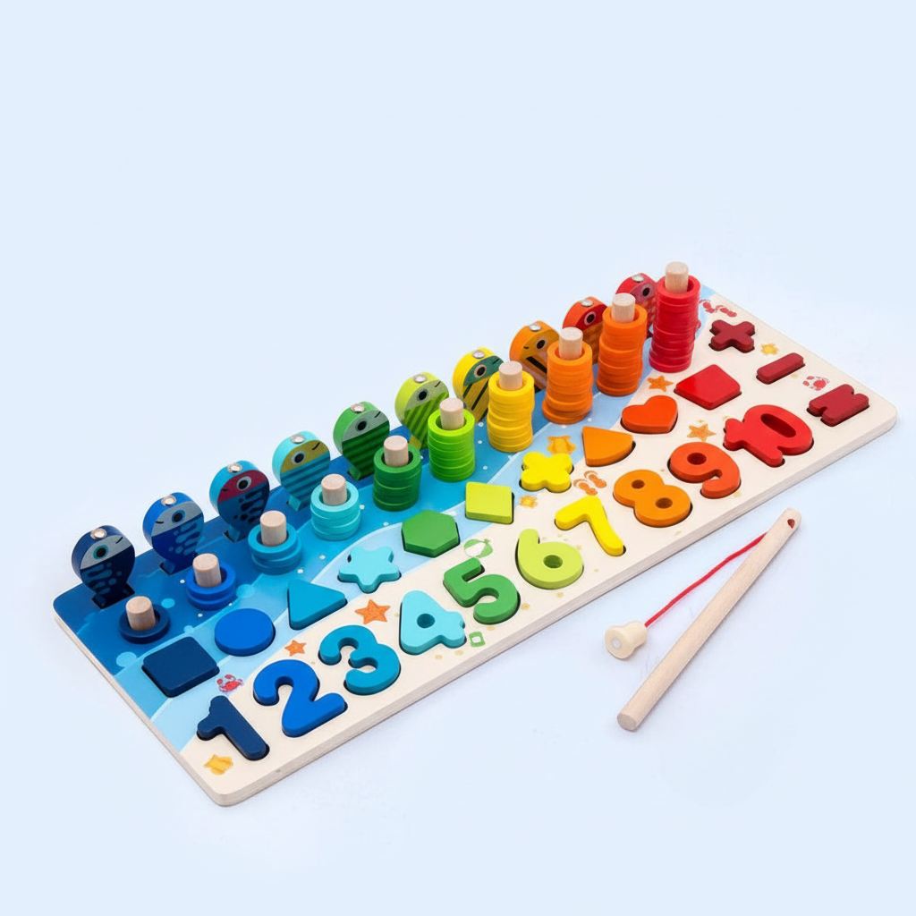 Montessori Wooden Activity Board Learning Toy Toddlers