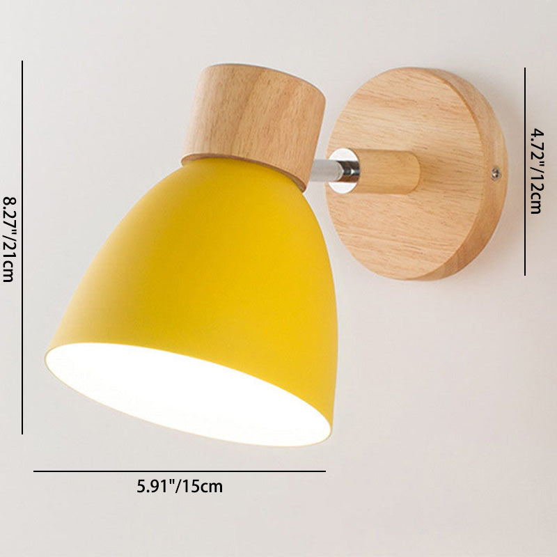Modern Minimalist Wall Sconce | Wood &amp; Iron Macaron Lamp