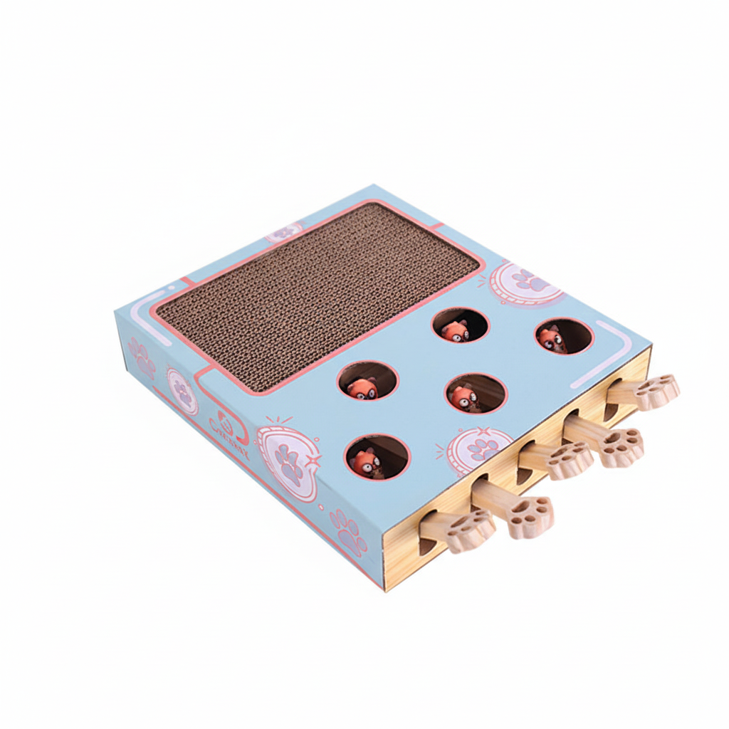 Cat Scratcher Puzzle Box Interactive Toy Scratching Board