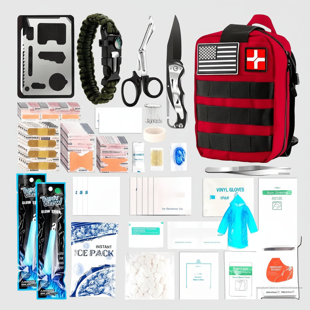Tactical Survival Gear Backpack Multi Tool First Aid Kit