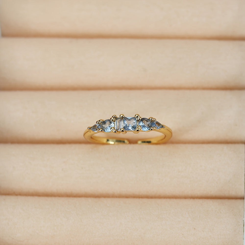 Mothers Day Gold Ring Set Stackable Rhinestone Boho Rings