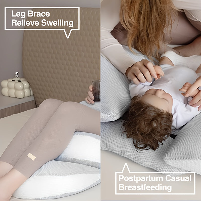 Adjustable Pregnancy Pillow | Ergonomic Maternity Support for Side &amp; Stomach Sleepers