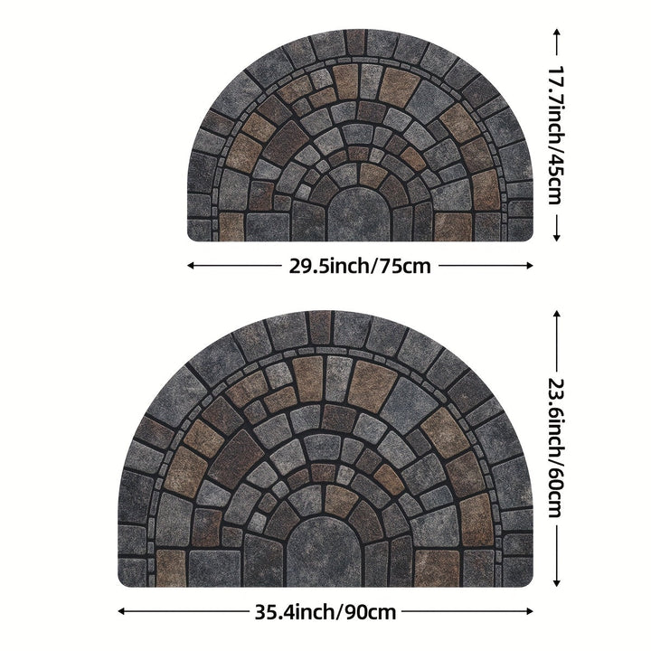 Half-Circle Mosaic Door Mat | Indoor &amp; Outdoor Use