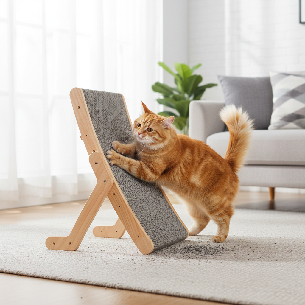 Cat Scratcher Cat Scratching Board Curved Wood Cat Lounge Bed