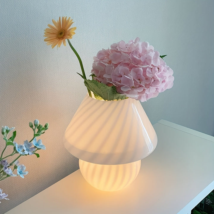 Murano-Style Glass Mushroom Lamp | USB Dimmable Table Light