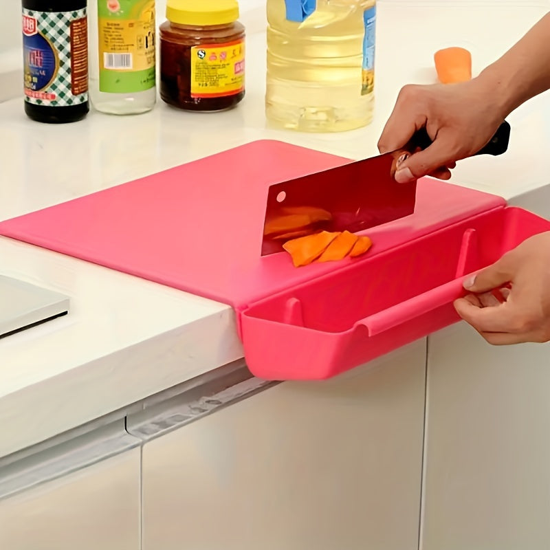 2-in-1 Chopping Board with Storage Box | Portable Kitchen Cutting Board &amp; Food Holder