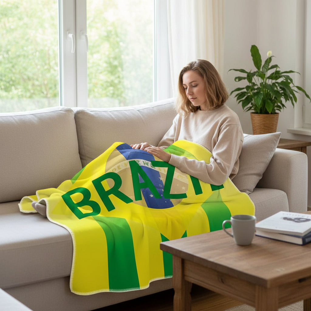 Brazil Flag Beach Towel Square Fan Blanket Travel