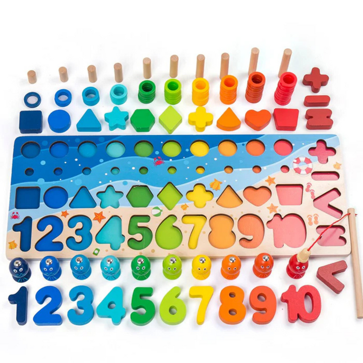 Montessori Wooden Activity Board Learning Toy Toddlers