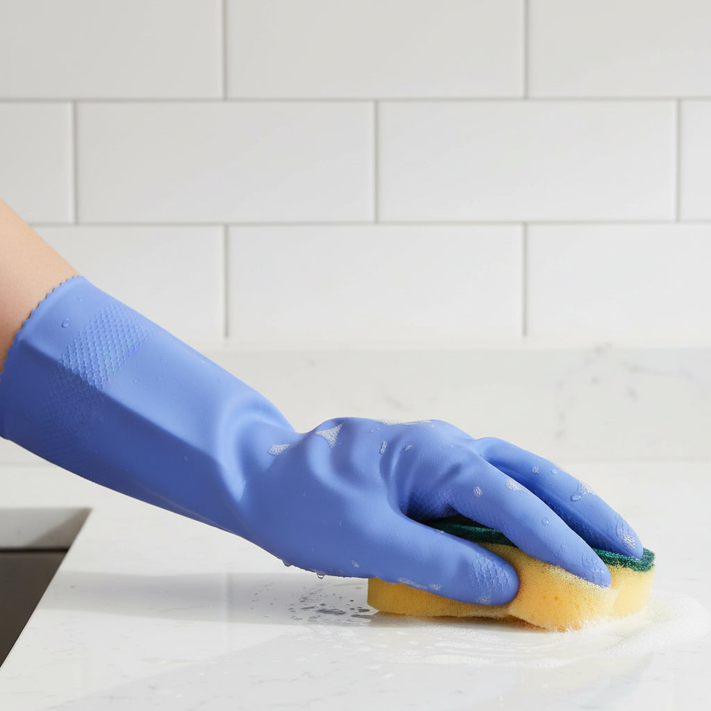 Rubber Gloves Set Kitchen Cleaning Gardening Non Slip Protection