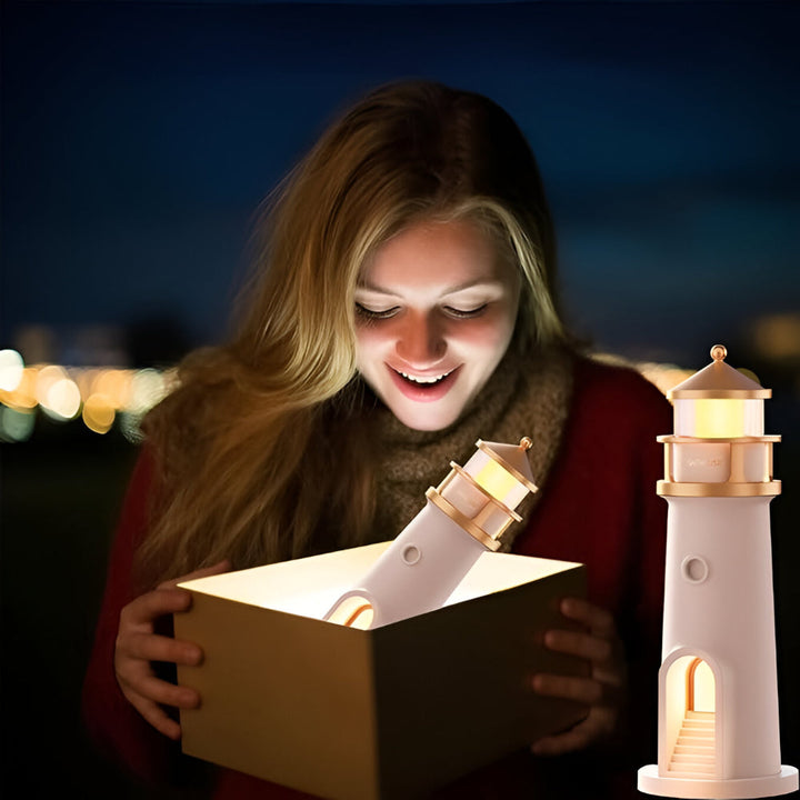 Night Light Projection Lighthouse LED Room Decor Lamp