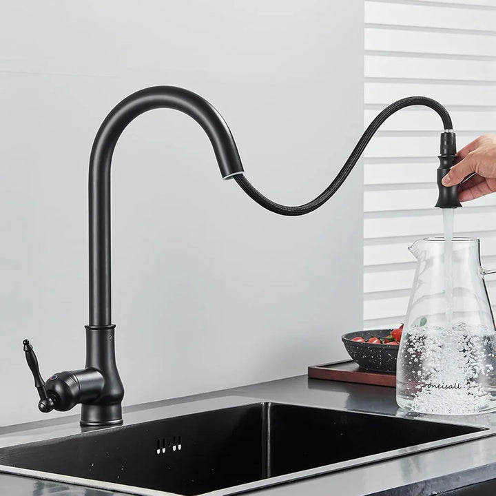 Kitchen Faucet Brass Vintage Swivel Spout Mixer