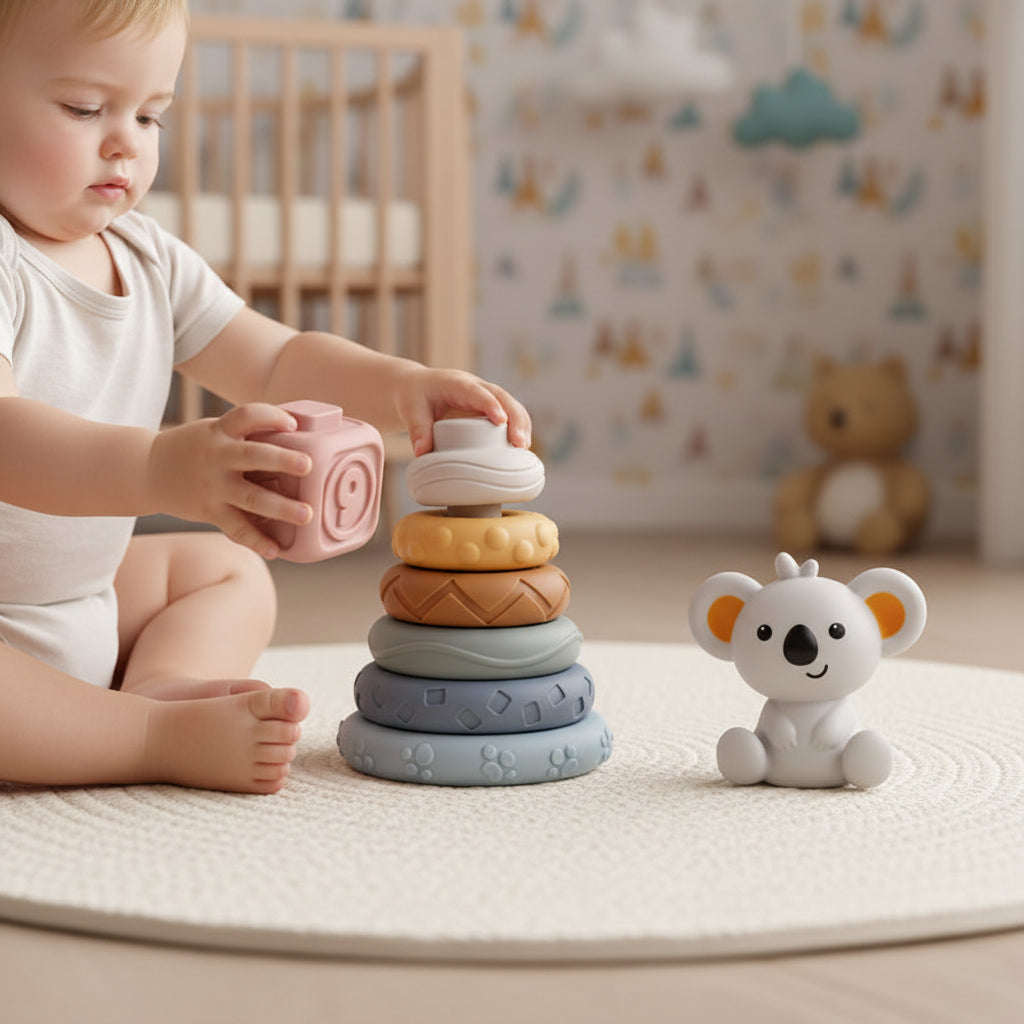 Baby Stacking Toy Sensory Teething Cubes Soft Educational Blocks