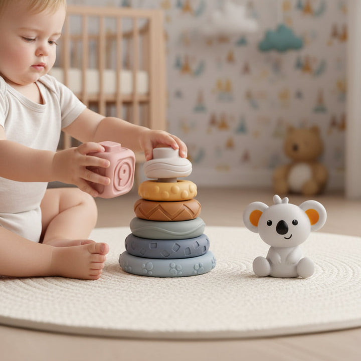 Baby Stacking Toy Sensory Teething Cubes Soft Educational Blocks