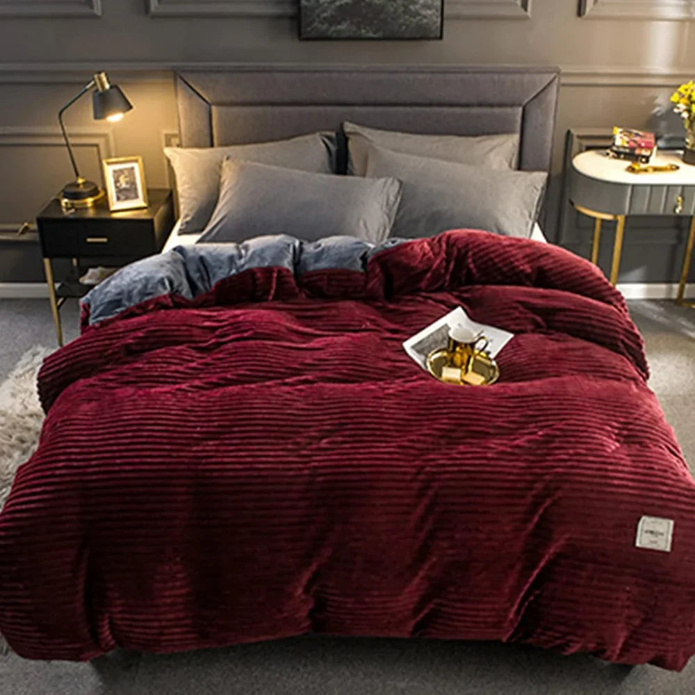Bedding Duvet Cover Set Plush-Style Winter Bedspread Design