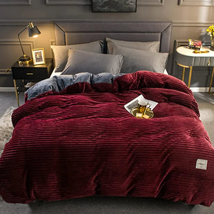 Bedding Duvet Cover Set Plush-Style Winter Bedspread Design
