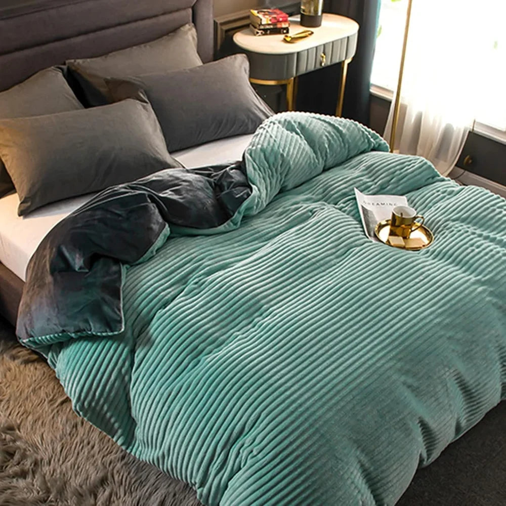 Bedding Duvet Cover Set Plush-Style Winter Bedspread Design