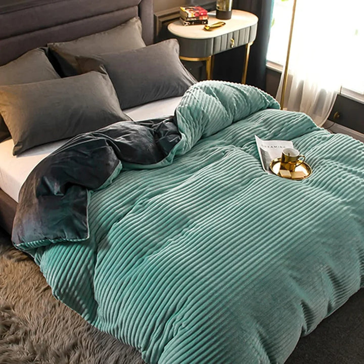 Bedding Duvet Cover Set Plush-Style Winter Bedspread Design