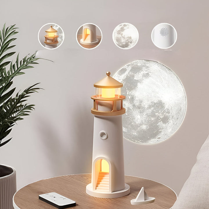 Night Light Projection Lighthouse LED Room Decor Lamp