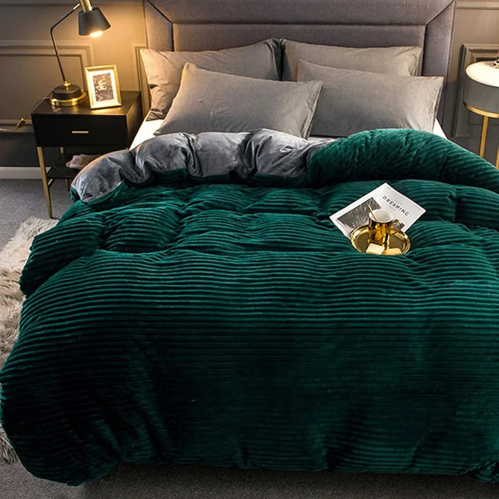 Bedding Duvet Cover Set Plush-Style Winter Bedspread Design