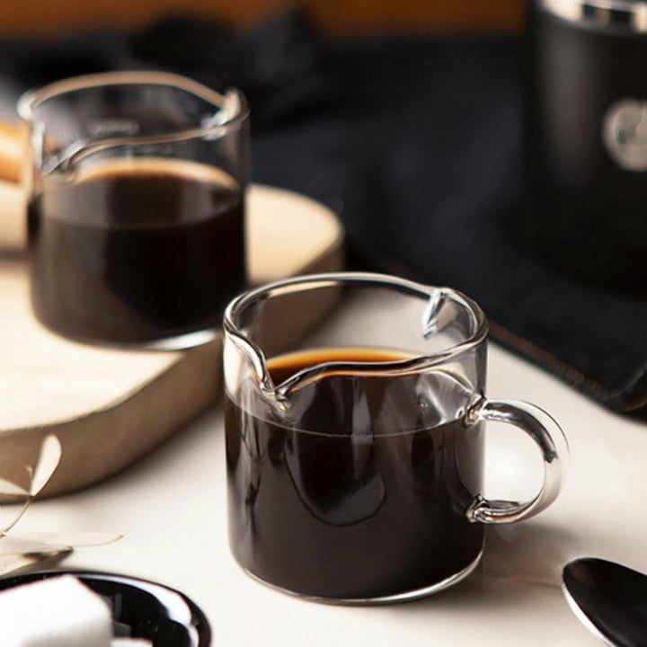 Espresso Cups Glass Double Spout Measuring Cup 4oz Coffee Pitcher