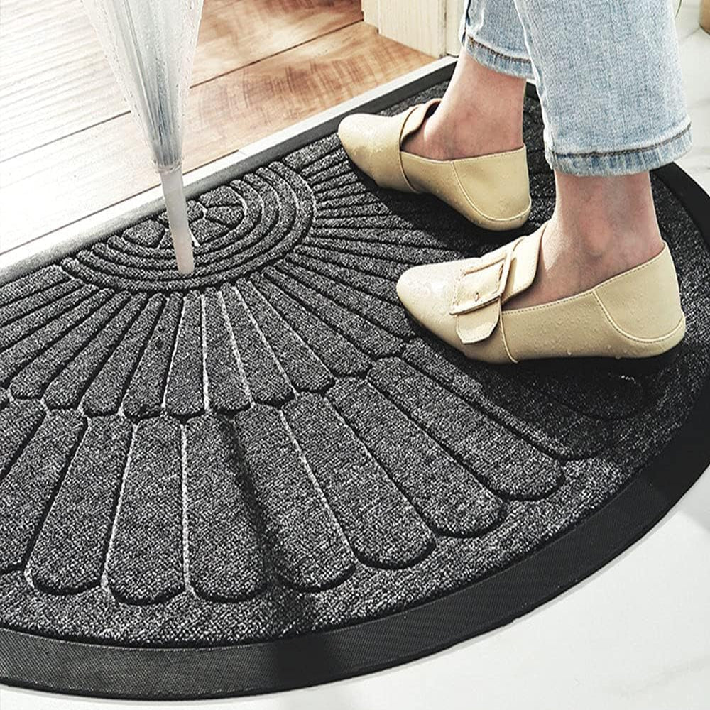 Door Mat Non Slip Rubber Semi Circular Entryway Mat