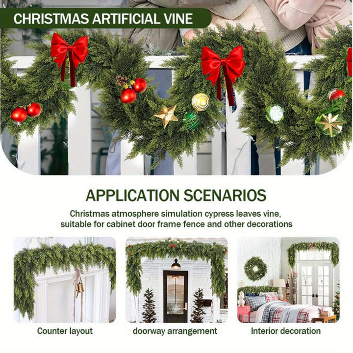 Christmas Garland Artificial Greenery Art Deco Mantle Stair Trim