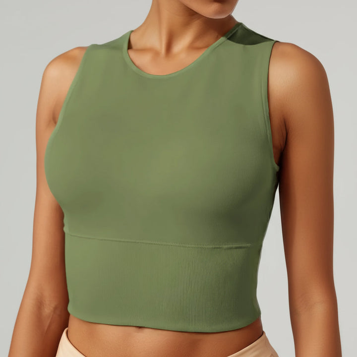Womens Pickleball Crop Tank High Stretch Athletic Top