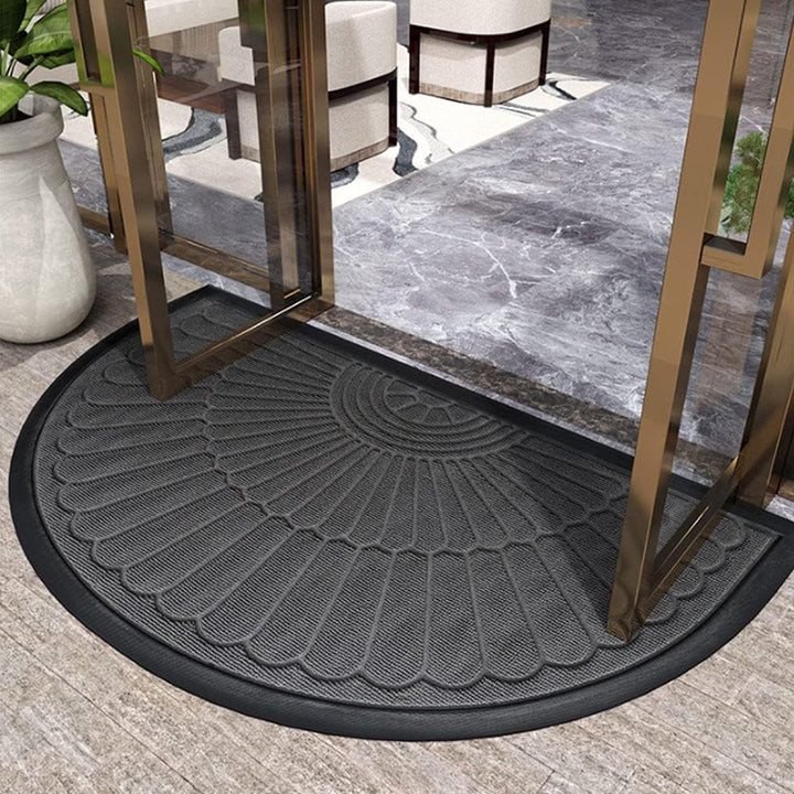Door Mat Non Slip Rubber Semi Circular Entryway Mat