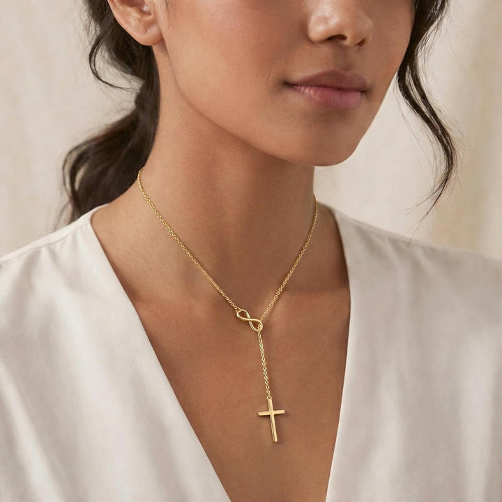 Necklace Cross Y Pendant Mothers Day Gold Infinity jewelry