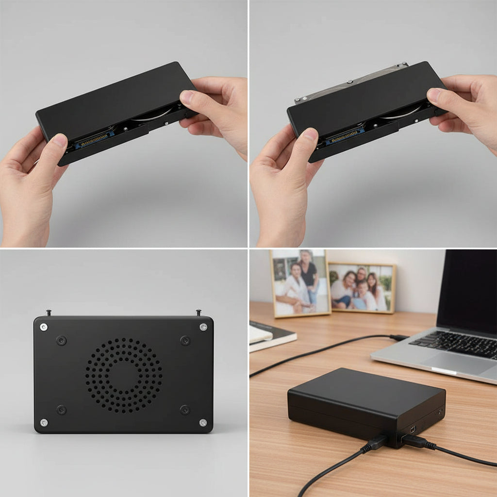 External Hard Drive Portable SSD USB 3.0 SATA Enclosure