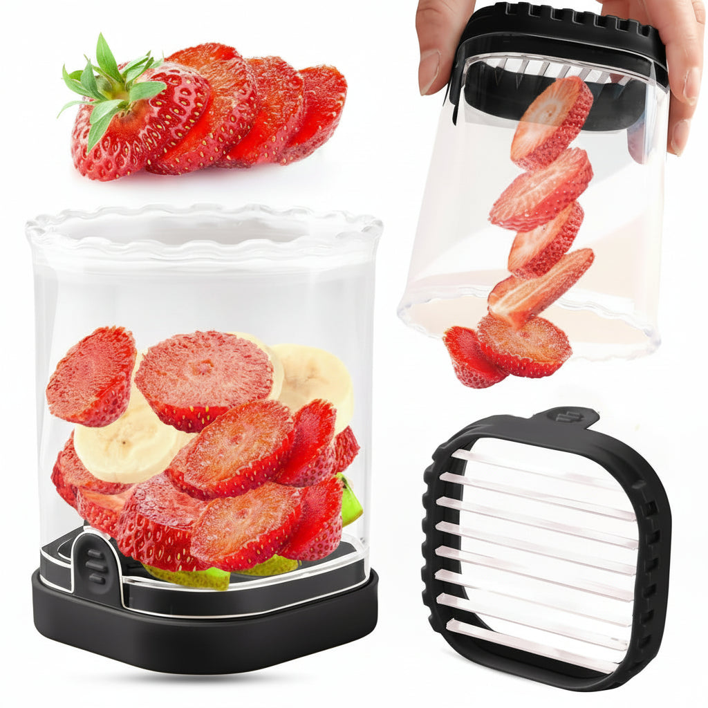Fruit Slicer 8 Blades Easy Use Strawberry Cutter Fruit Salad