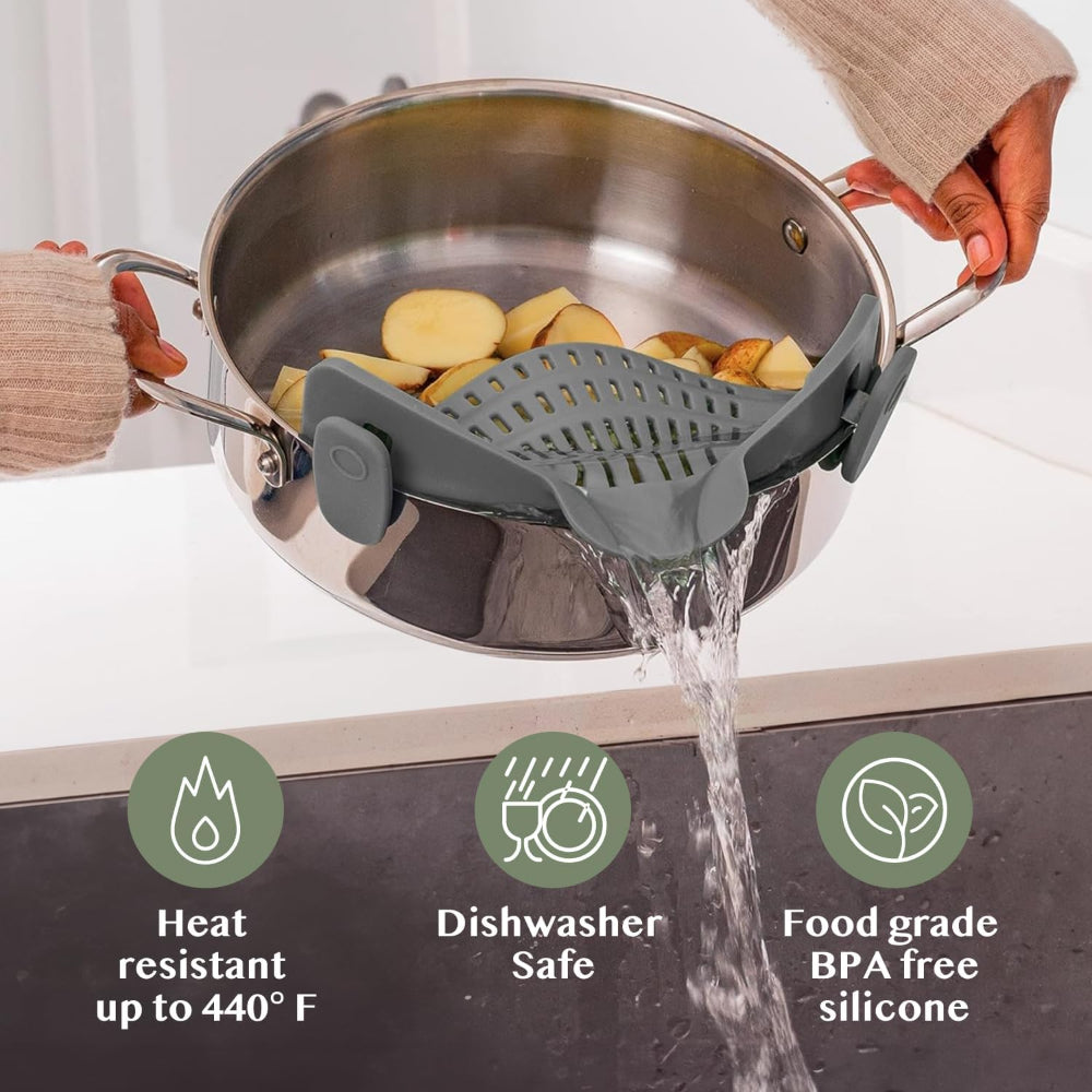 Kitchen SSneaker Clip Style Pot Pasta Colander Silicone