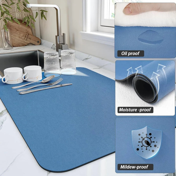 Kitchen Mat Drying Counter Absorbent Dish Pad