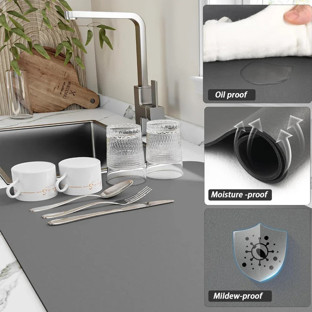 Kitchen Mat Drying Counter Absorbent Dish Pad
