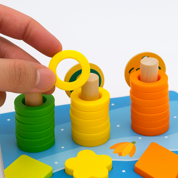 Montessori Wooden Activity Board Learning Toy Toddlers