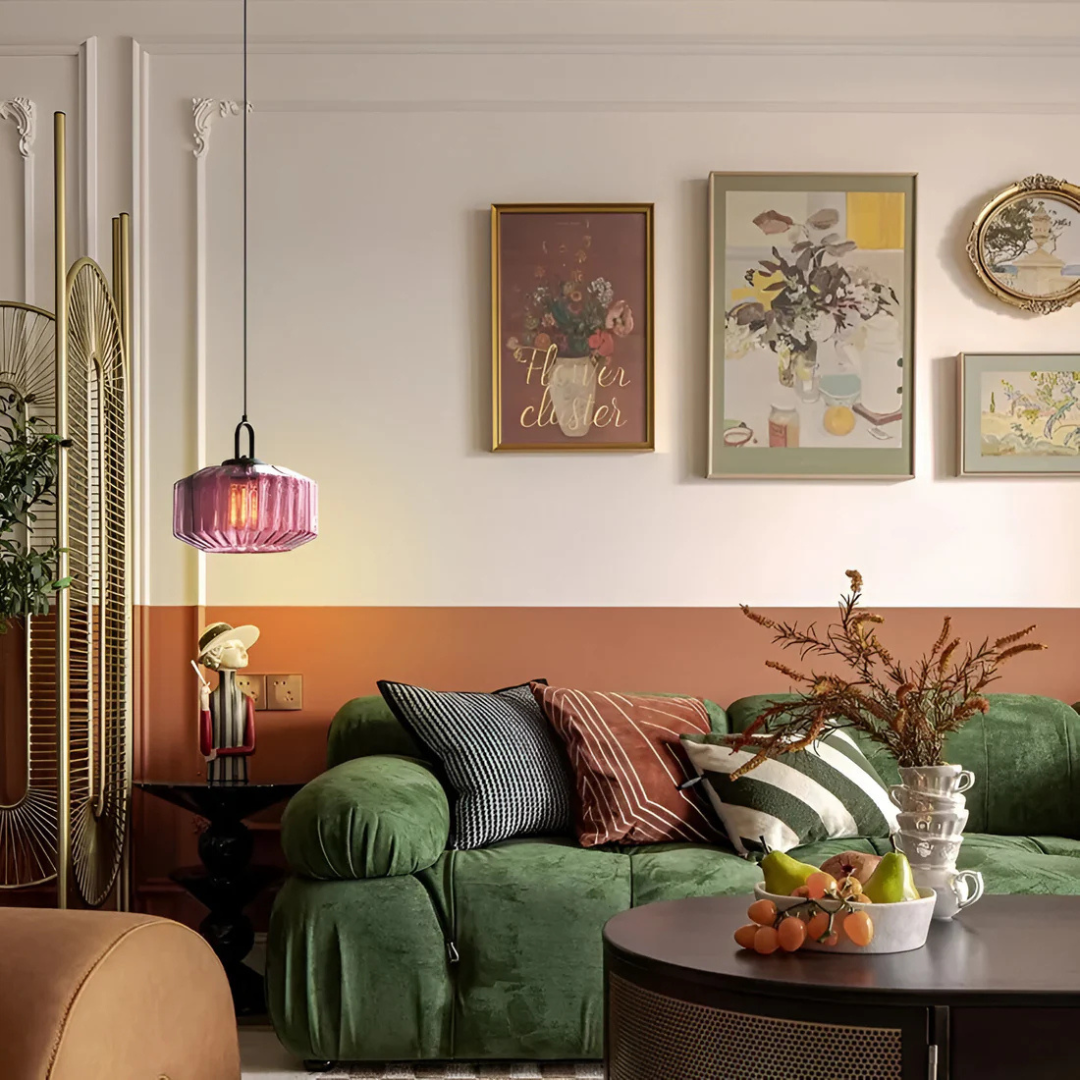 Mireta Glass Pendant Light | Retro-colored Glass Design