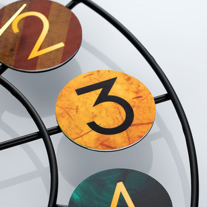 colorful Metal Wall Clock | Retro Iron Design