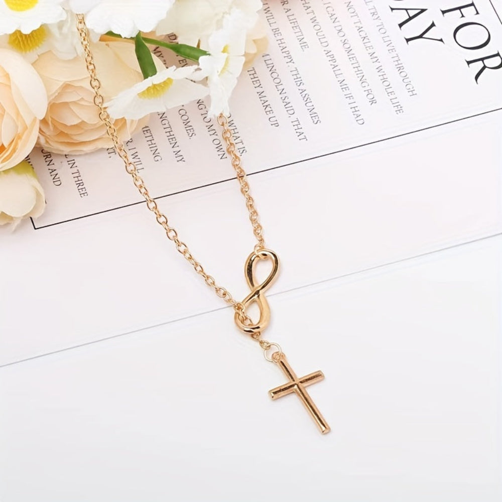 Necklace Cross Pendant Silver Vintage Mothers Day Gift