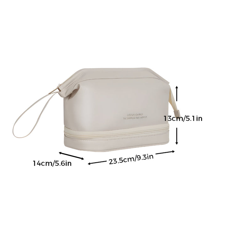 Makeup Bag Travel Organizer PU Shell Cosmetic Case Large Capacity