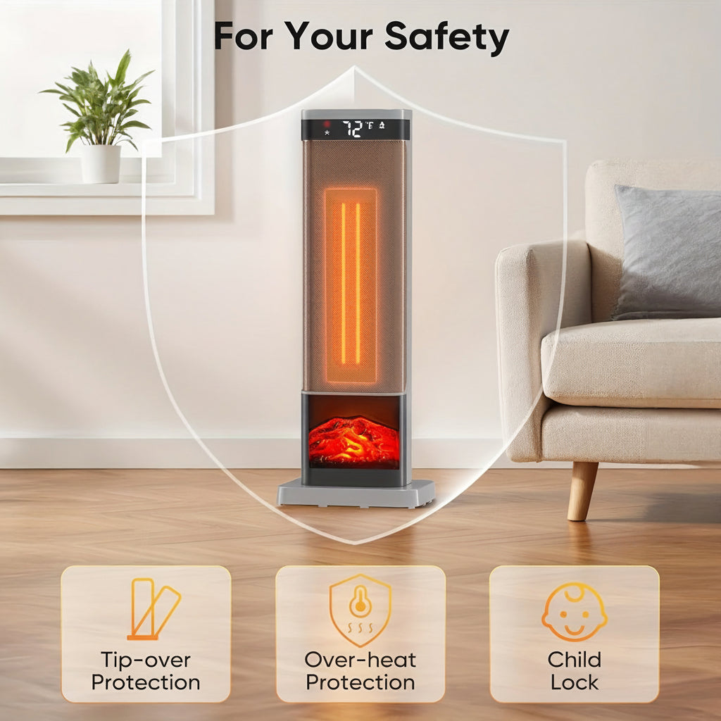 Space Heater Portable Electric Warm Air Blower Remote Control