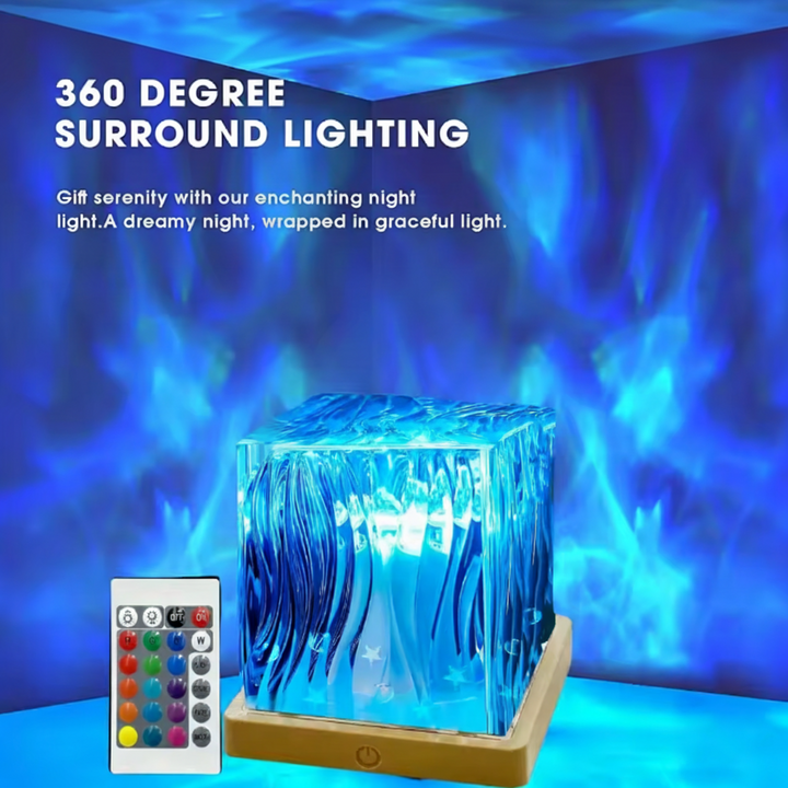 LED Night Light RGB Crystal Projector Lamp Bedroom Decor
